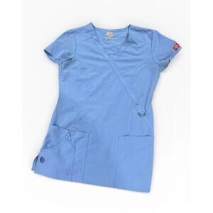 Dickies Women’s Scrub Top XS Gray V-Neck Uniform